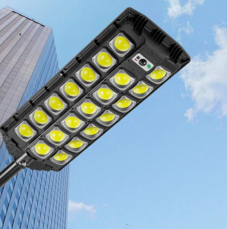 Lampă stradală solară LED de exterior cu senzor de mișcare, 3 moduri de iluminare, IP65, telecomandă