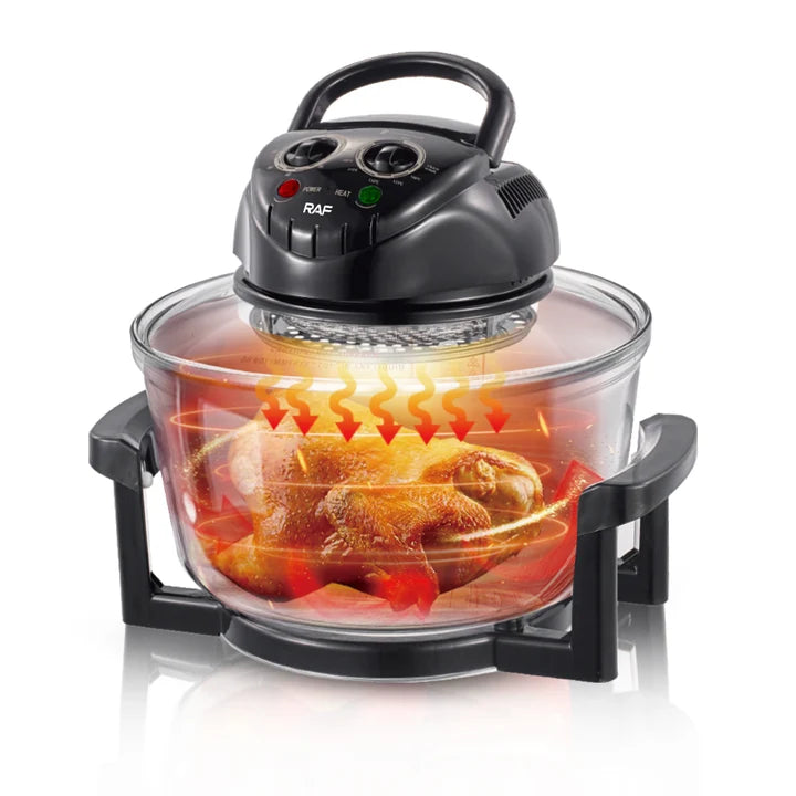 Air Fryer RAF 12L 3500W – cuptor multifuncțional 3-în-1, aer cald + aburi + halogen, gătire fără ulei