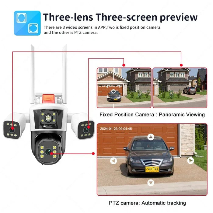 Camera de supraveghere profesionala WIFI,Full HD Zoom 10X cu 3 lentile,9 MP