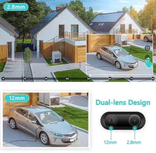 Camera Tripla de Supraveghere ALB Wi-Fi, PTZ, P15, 4K , cu 3 lentile , Audio Bidirectional, Night Vision, Slot Card