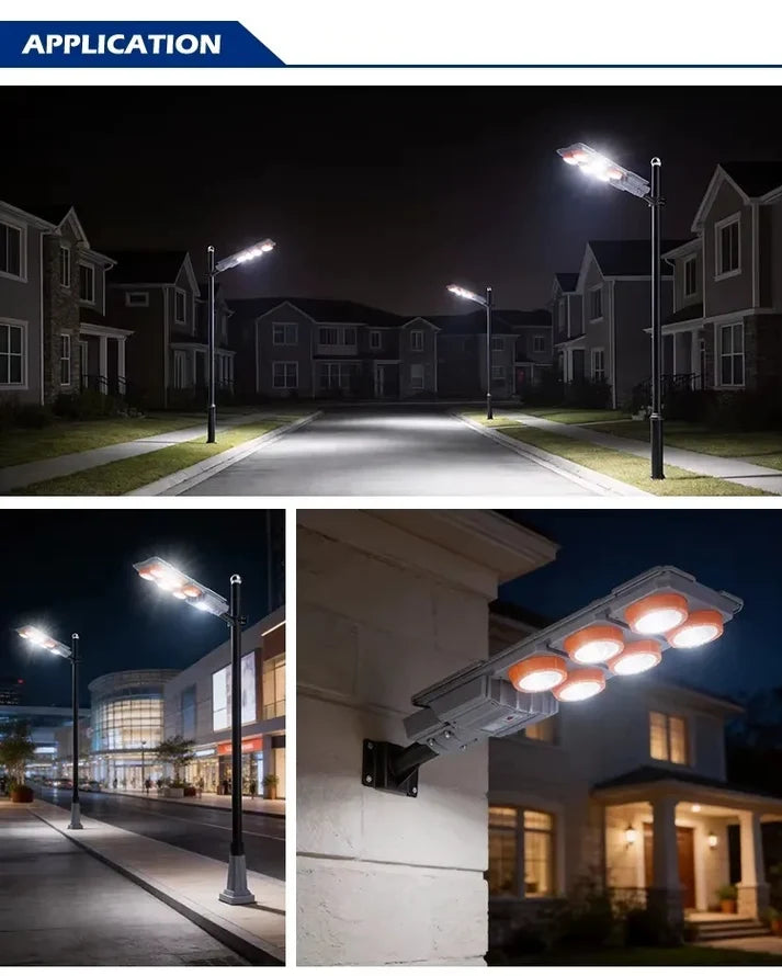 Lampă Stradală Solară LED Durabilă cu braț metalic, 400 W, Control Automat, IP65
