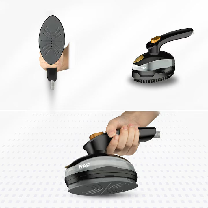 Aparat de calcat cu abur portabil RAF, 800W, maner rotativ 90°