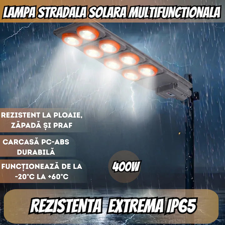 Proiector Solar LED Exterior 600W – Senzor de Miscare, Control Automat, Impermeabil