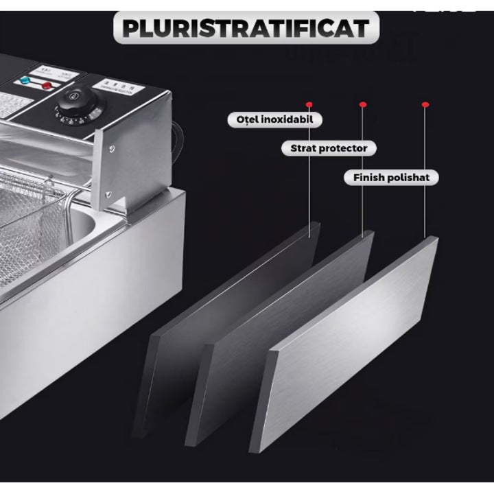 Friteuza Electrica Comerciala, AT PERFORMANCE®, capacitate 5L, gri