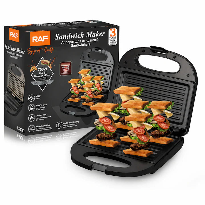 Sandwich Maker Placi Grill din Aluminiu cu Strat Antiaderent