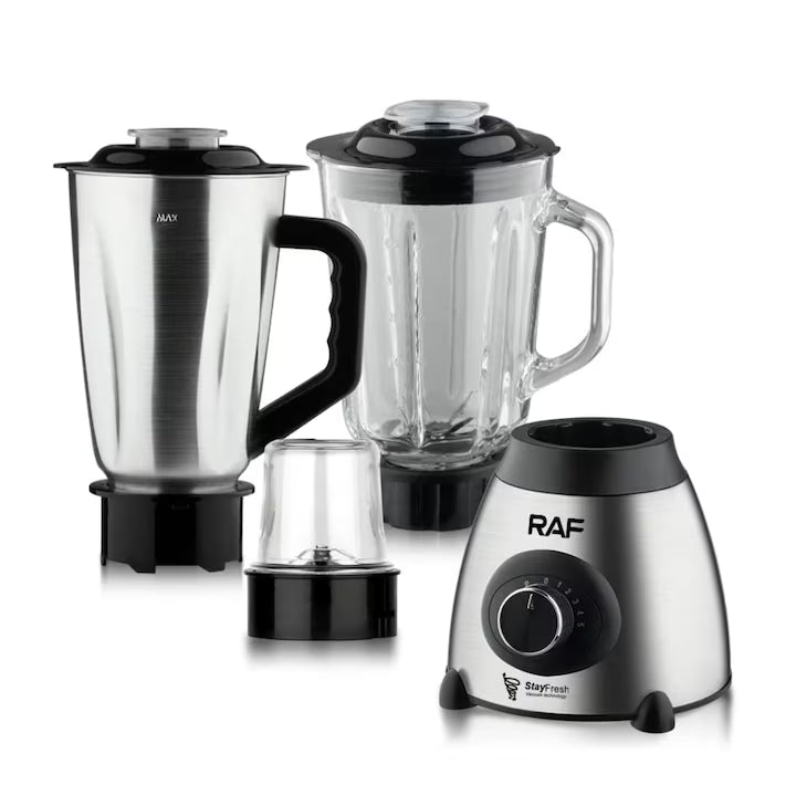 Blender electric 3 în 1, 1000W, vas de sticlă de 1.5L, bol și râșniță din oțel inoxidabil