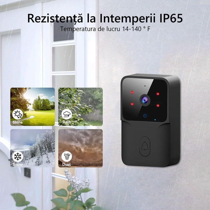 Sonerie wireless cu Camera video wireless WiFi Tuya, rezolutie video HD 720p