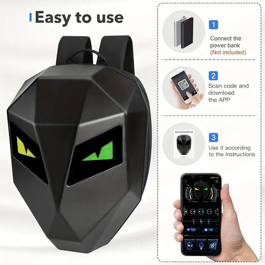 Rucsac Smart cu Display LED Animat - Design Futurist si Control prin Aplicatie