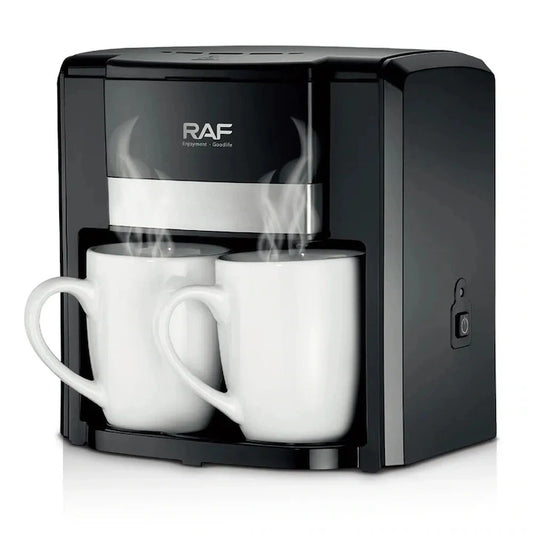 Aparat Electric Dublu de Facut Cafea cu 2 Cesti , Negru-Argintiu
