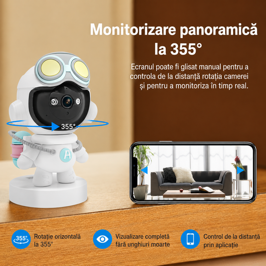 Camera de filmat 360° Tip Robot Alb